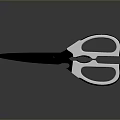 Modern Household Scissors With White Handle And Sharp Stainless Steel Blade 3d model
