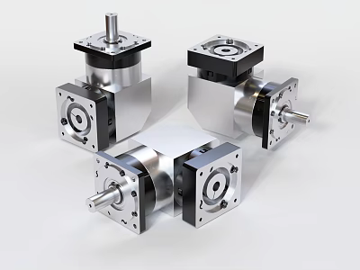 High Precision Industrial Mechanical Equipment Metal Gearboxes Shafts Flanges And Mechanical Parts 3d model