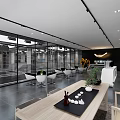 Modern Car Service Center Exterior With Glass Doors Yellow Facade And Paved Ground