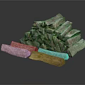 Natural Wood and Stone Pieces Stacked With Rustic Texture and Decorative Pile