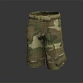 Camouflage Cargo Shorts With Belt And Multiple Utility Pockets Design 3d model