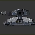 Sci Fi Style Tank With Blue Gray Color Multiple Tracks And Advanced Weaponry 3d model