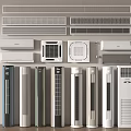 Various Air Conditioners and Fans With Wall Mounted Floor Standing and Built In Styles