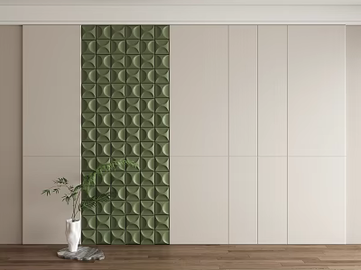 Hard bag background wall bedroom living room carved hard bag wall panel 3d model