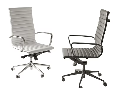 Modern Office Chair With Striped Seat Backrest Armrests And Five Star Wheel Base 3d model