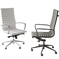 Modern Office Chair With Striped Seat Backrest Armrests And Five Star Wheel Base