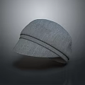 Gray Fabric Daily Life Hat With Classic Design Flat Brim And Stitching Details