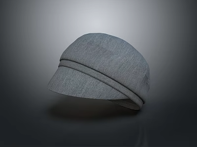Gray Fabric Daily Life Hat With Classic Design Flat Brim And Stitching Details 3d model Gray Fabric Daily Life Hat With Classic Design Flat Brim And Stitching Details 3d model