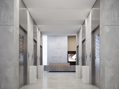 modern elevator hall model