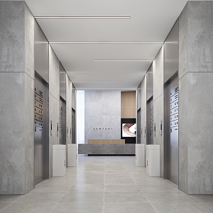 modern elevator hall 3d model