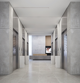 modern elevator hall 3d model