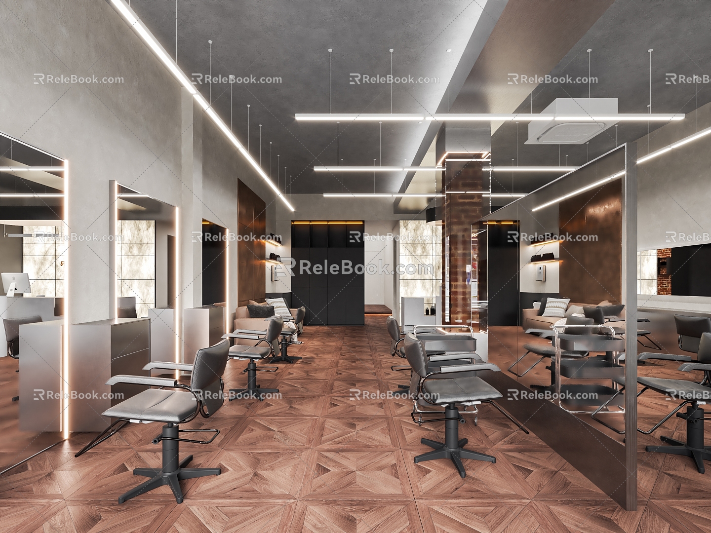 American Barber Shop Beauty Salon 3d model