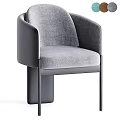 Modern Gray Fabric Leisure Chair With Metal Frame And Armrest Design