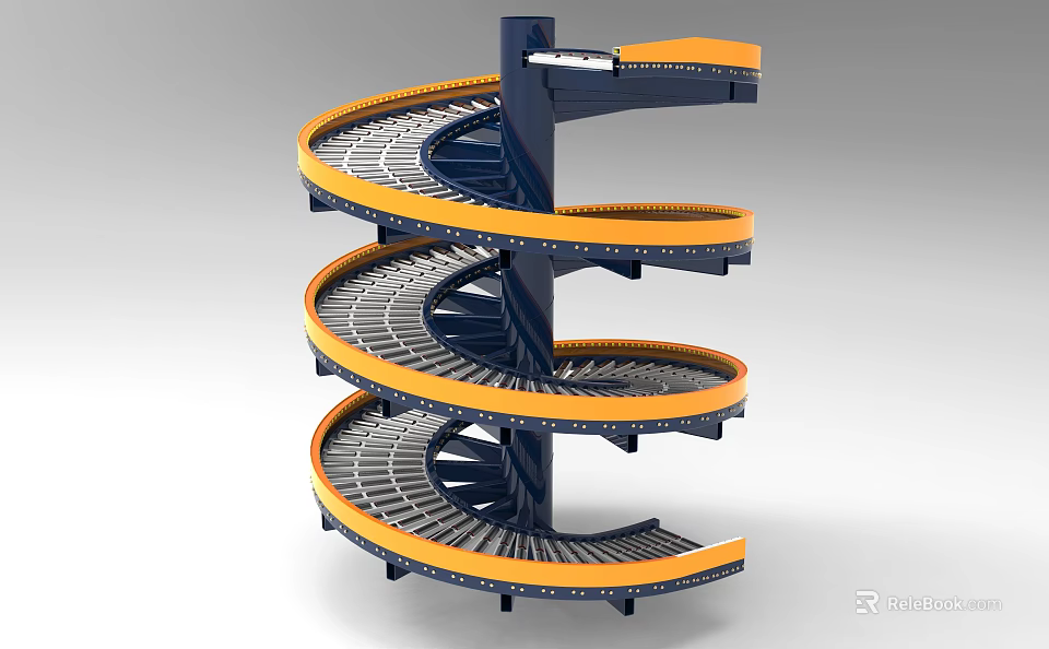 Industrial Spiral Conveyor Equipment With Multi Level Design For Efficient Material Handling 3d model