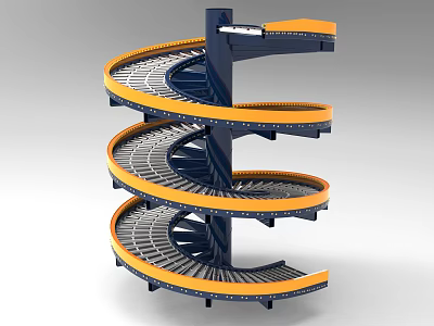 Industrial Spiral Conveyor Equipment With Multi Level Design For Efficient Material Handling 3d model