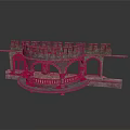 Historic Circular Stone Medieval Castle Structure With Towers Arched Doorways Stone Walls And Pedestal Base