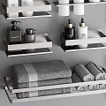 Modern Bathroom Accessories With Sleek Metal Storage Shelves Towel Racks And Tissue Holders