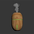 Wooden Oval Aromatherapy Diffuser With Mist Emitting And Green Indicator Light
