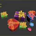 Colorful Household Gift Boxes With Decorative Ribbon Bows In Various Colors And Shapes