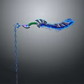 Sharp Sci Fi Weapon Design With Chain And Blue Green Glowing Blade