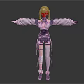 3D Anime Character With Pink Hair Stylish Outfit And Arms Outstretched Pose