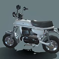 Classic Silver Motorcycle With Black Seat Round Headlight And Thick Tires