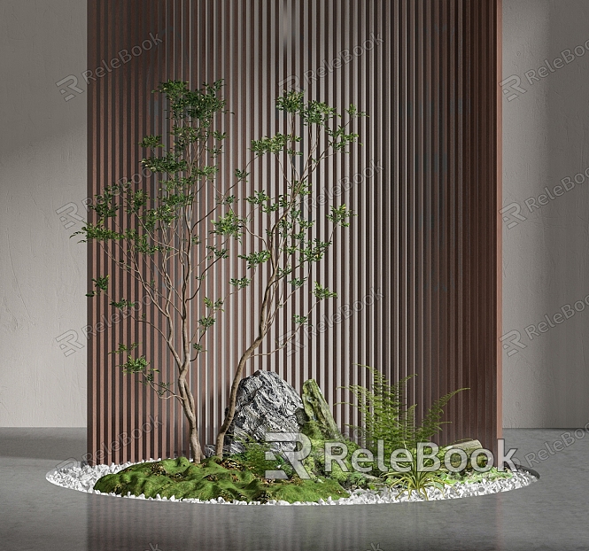 Modern landscape sketch green plant landscape interior landscaping model