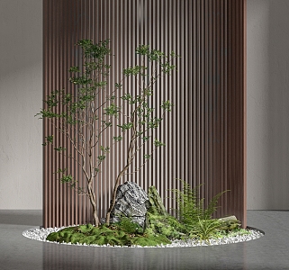 Modern landscape sketch green plant landscape interior landscaping 3d model