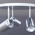 Modern Silver Metal Ceiling Lamp With Round Base And Adjustable Lamp Heads