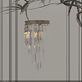 Elegant Brass Base Wall Lamp With Hanging Crystal Strips For Home Lighting Decor