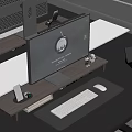 Modern Computer Desktop Setup With Monitor Keyboard Mouse And Headphones