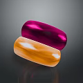 Shiny Purple And Orange Oval Fashion Accessories For Daily Clothing Outfit