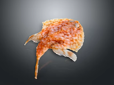 Orange and White Spotted Flat Fish With Unique Body Shape and Fins 3d model