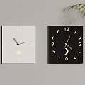 Modern cream wind clock hanging table 3d model