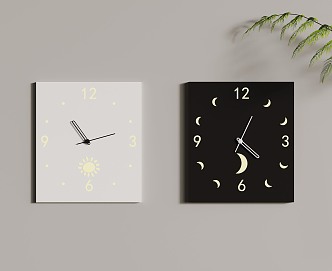 Modern cream wind clock hanging table 3d model