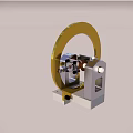 Mechanical Component With Golden Ring Structure And Silver Metal Parts 3d model
