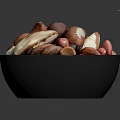 Bowl of Assorted Mixed Nuts with Various Colors Shapes and Sizes