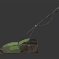 Green Hand Pushed Lawn Mower As Efficient Agricultural Equipment For Grass Cutting
