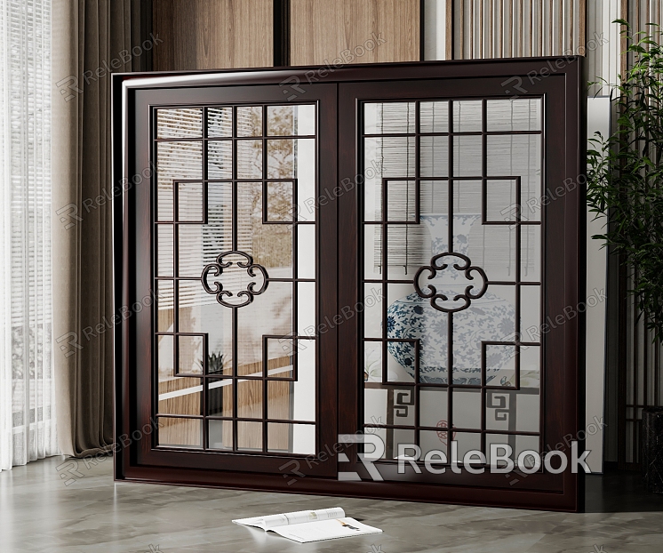 New Chinese-style openwork window model