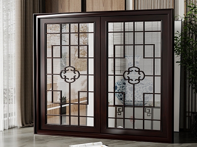 New Chinese-style openwork window model