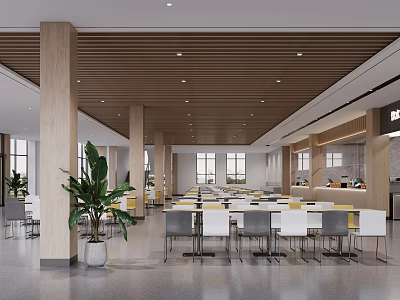 Modern Canteen Staff Canteen Restaurant 3d model
