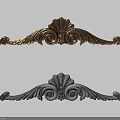 Decorative Gold and Silver Carved Ornaments with Classic Scroll and Shell Shaped Patterns 3d model