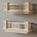 Elegant Carved Decorative Railings With Ivory White Finish And Intricate Floral Patterns