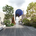 Courtyard landscape 3d model