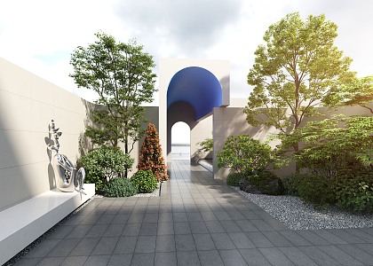 Courtyard landscape 3d model