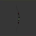 Handcrafted Traditional Longbow Weapon Featuring Red Green Accents And Decorative Details