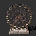 Abandoned Ferris Wheel Ferris Wheel Cartoon Ferris Wheel Industrial Wind Ferris Wheel 3d model