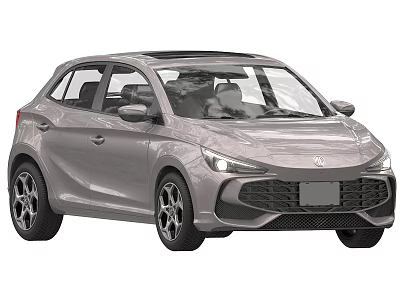 Modern Gray Hatchback Car with Sleek Exterior Design LED Headlights and Sporty Alloy Wheels 3d model