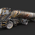 Striped Pattern Tanker Truck For Industrial Liquid Transport With Large Capacity