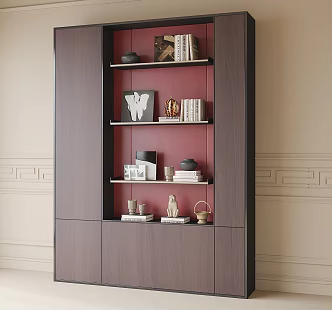 Chinese Decorative Cabinet Bookcase 3d model